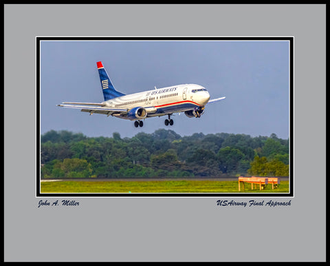 USAirways Boeing 737 Final Approach Color Photograph (APPL10012)