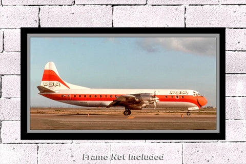 PSA Airlines L-188 Electra-A 10" x 20" Color Photograph (APPM10110)