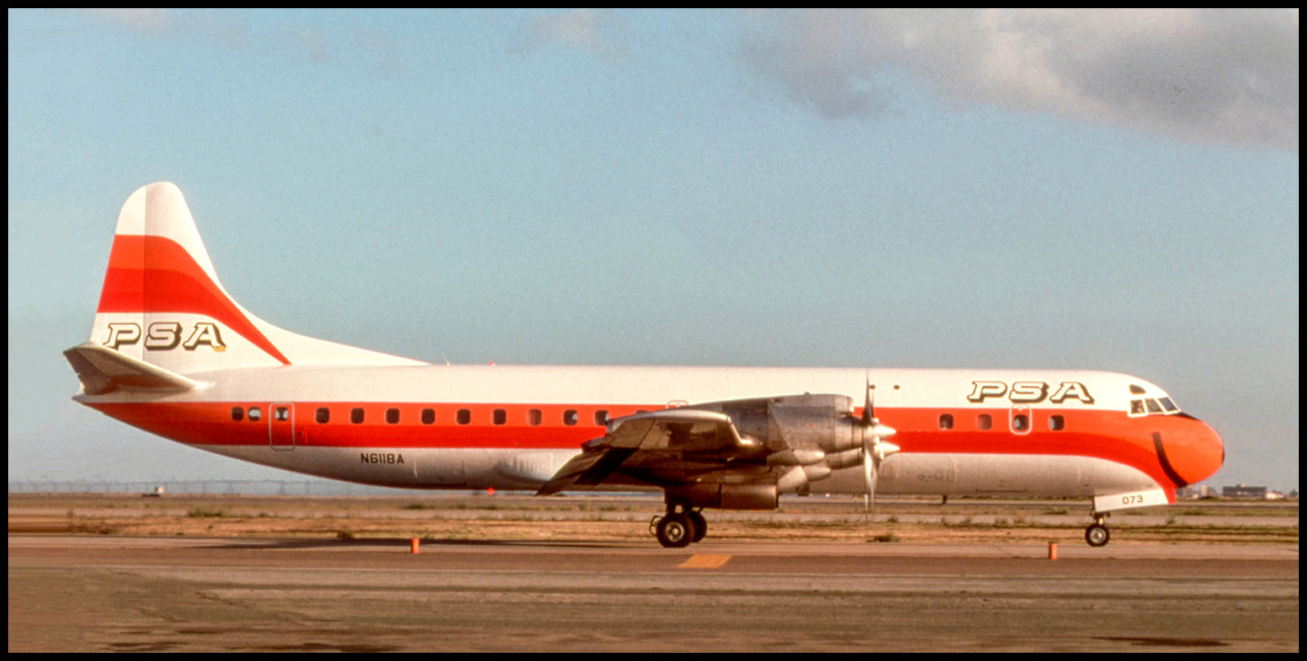 PSA Airlines L-188 Electra-A Color Photograph (APPM10110)
