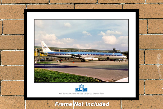 KLM Royal Dutch Airlines Douglas DC-8 Color Photograph (B006RGJC11X14)