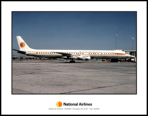 National Airlines Douglas DC-8-61 Color Photograph (B031RGJC11X14)