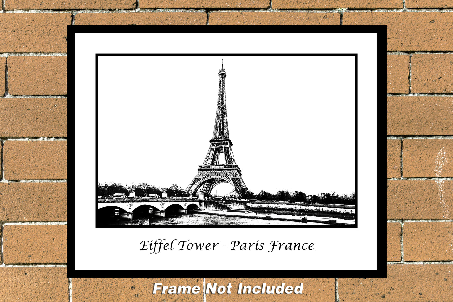 Eiffel Tower Paris France Black & White Photograph (CDG171224040911X14)
