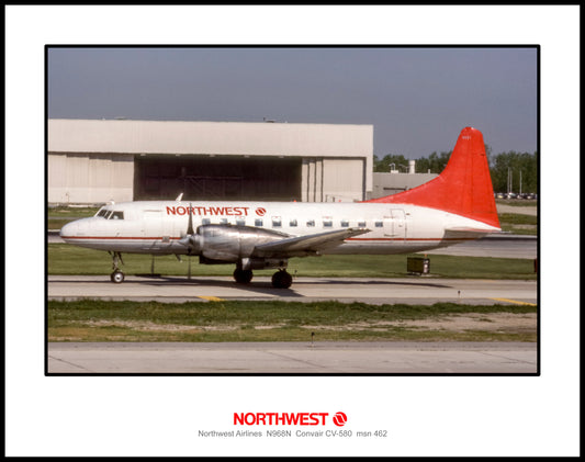 Northwest Airlines Convair CV-580 Color Photograph (CV041LGJC11X14)