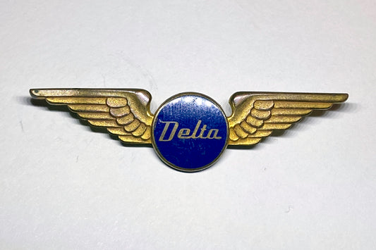 1950s Delta Air Lines Blue Ball Stewardess / Flight Attendant Wing 2.25" x .25"
