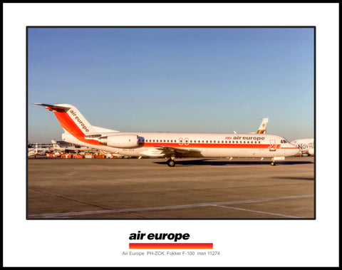 Air Europe PH-ZCK Fokker F-100 Color Photograph (G016RGJC11X14)
