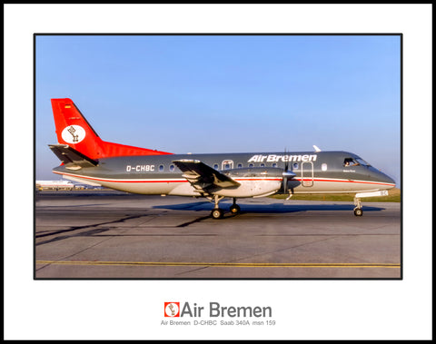 Air Bremen D-CHBC Saab 340A Color Photograph (GG027RGJC11X14)