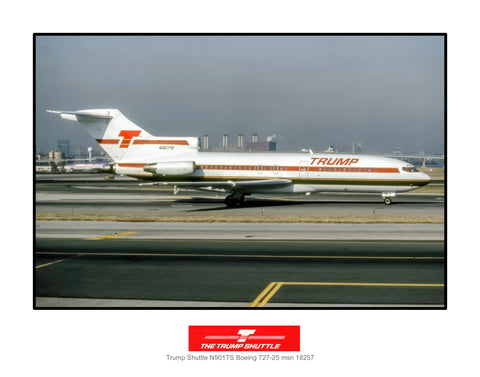 Trump Shuttle Airlines Boeing 727-25 Color Photograph (I214RGEG11X14)