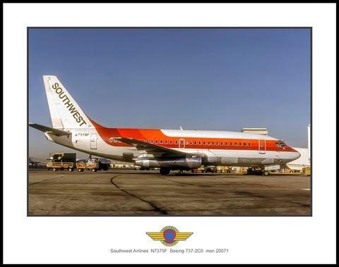 Southwest Airlines Boeing 737-2C0 Color Photograph (J186RGJC11X14)