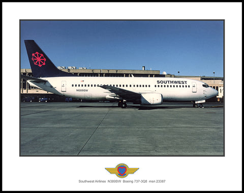 Southwest Airlines Boeing 737-3Q8 Color Photograh (K029RGAA11X14)