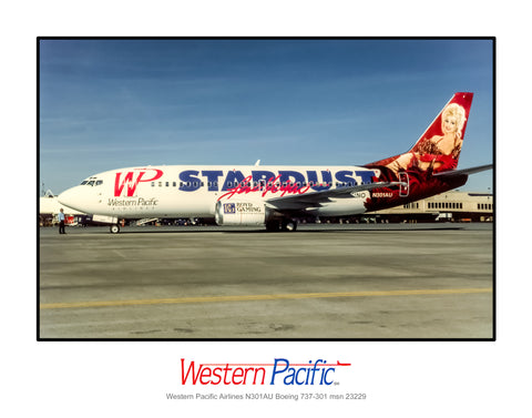Western Pacific Airlines Boeing 737-301 Color Photograph (K034LGAA11X14)