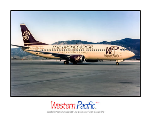 Western Pacific Airlines Boeing 737-3B7 Color Photograph (K035RGAA11X14)