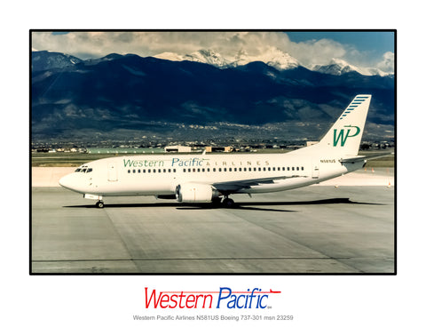 Western Pacific Airlines Boeing 737-301 Color Photograph (K037LGAA11X14)