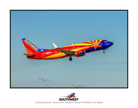 Southwest Airlines Arizona One Color Photograph (K174RAJM11X14)