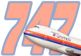 Untied Airlines 747 Logo Fridge Magnet (LM14205)