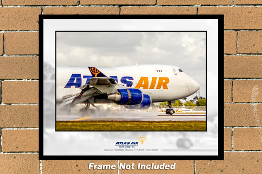 Atlas Air Worldwide Boeing 747-45EF Color Photograph (M125RGJM11X14)