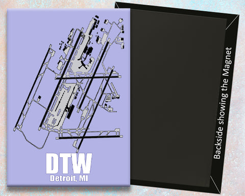 DTW Detroit Airport Diagram Fridge Magnet (MM10006)