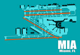 MIA Miami Airport Diagram Fridge Magnet (MM10007)