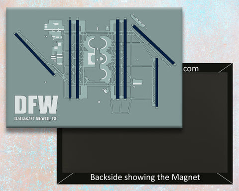 DFW Dallas/Ft Worth Airport Diagram Fridge Magnet (MM10008)