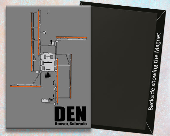 DEN Denver Airport Diagram Fridge Magnet (MM10010)