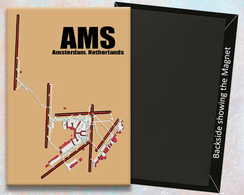 AMS Amsterdam Airport Diagram Fridge Magnet (MM10011)