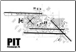 PIT Pittsburgh Airport Diagram Fridge Magnet (MM10017)