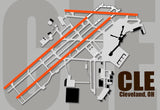 CLE Cleveland Airport Diagram Map Handmade Fridge Magnet (MM10018)