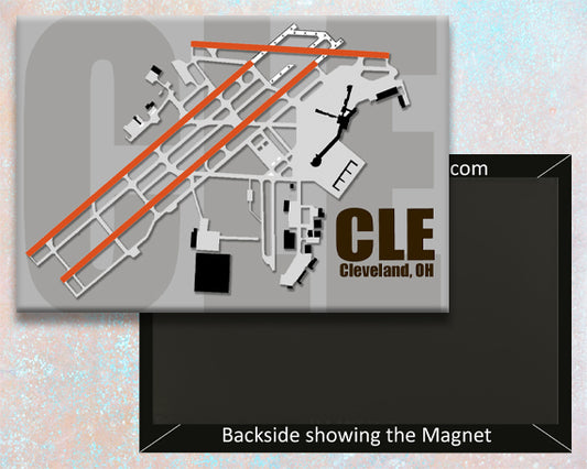 CLE Cleveland Airport Diagram Map Handmade Fridge Magnet (MM10018)
