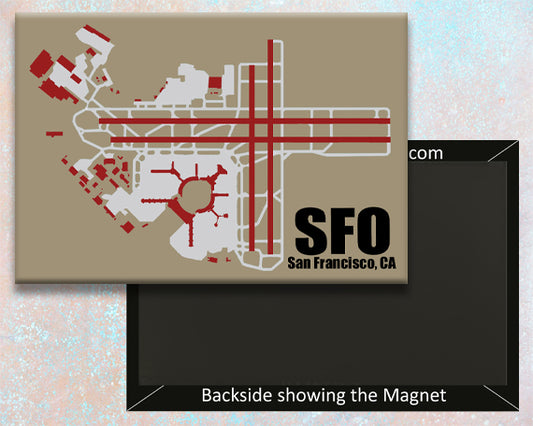 San Francisco Airport Diagram Map Fridge Magnet (MM10020)