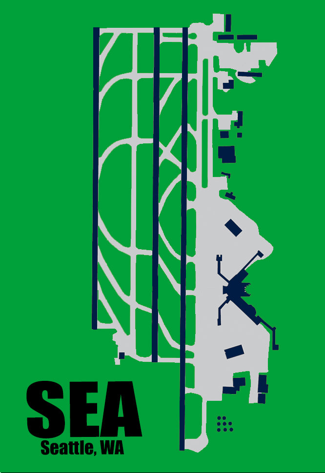 SEA Seattle Airport Diagram Map Fridge Magnet (MM10021)