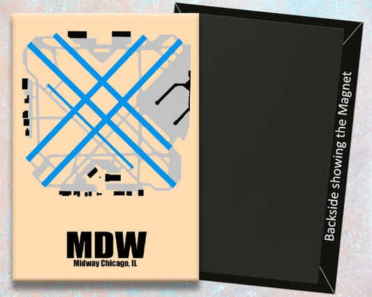 MDW Midway Airport Diagram Map Fridge Magnet (MM10024)