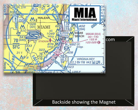 MIA Miami Airport Sectional Map Fridge Magnet (MM10503)