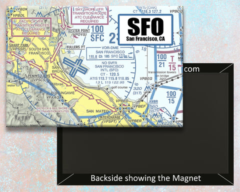 SFO Airport Sectional Map Fridge Magnet (MM10507)