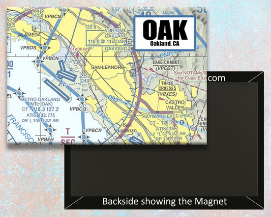 OAK Oakland Airport Sectional Map Fridge Magnet (MM10508)