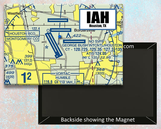 IAH Airport Sectional Map Fridge Magnet (MM10511)
