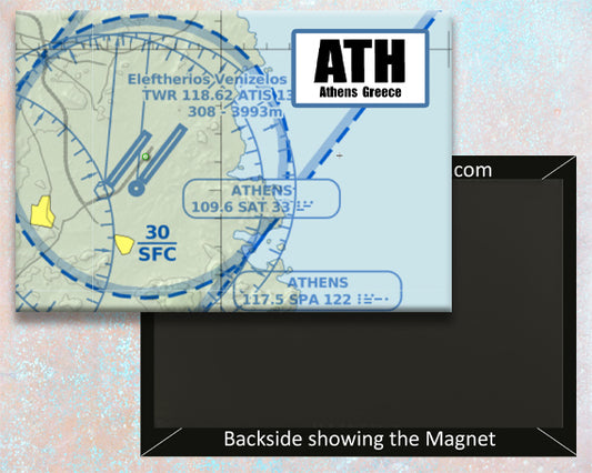 ATH Athens Greece Sectional Map Fridge Magnet (MM10513)