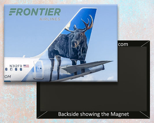 Frontier Airlines - Chocolate the Moose Tail Logo Fridge Magnet (PMCT4032)