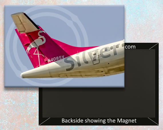 Silver Airways Flamingo Tail Logo Fridge Magnet (PMCT4043)
