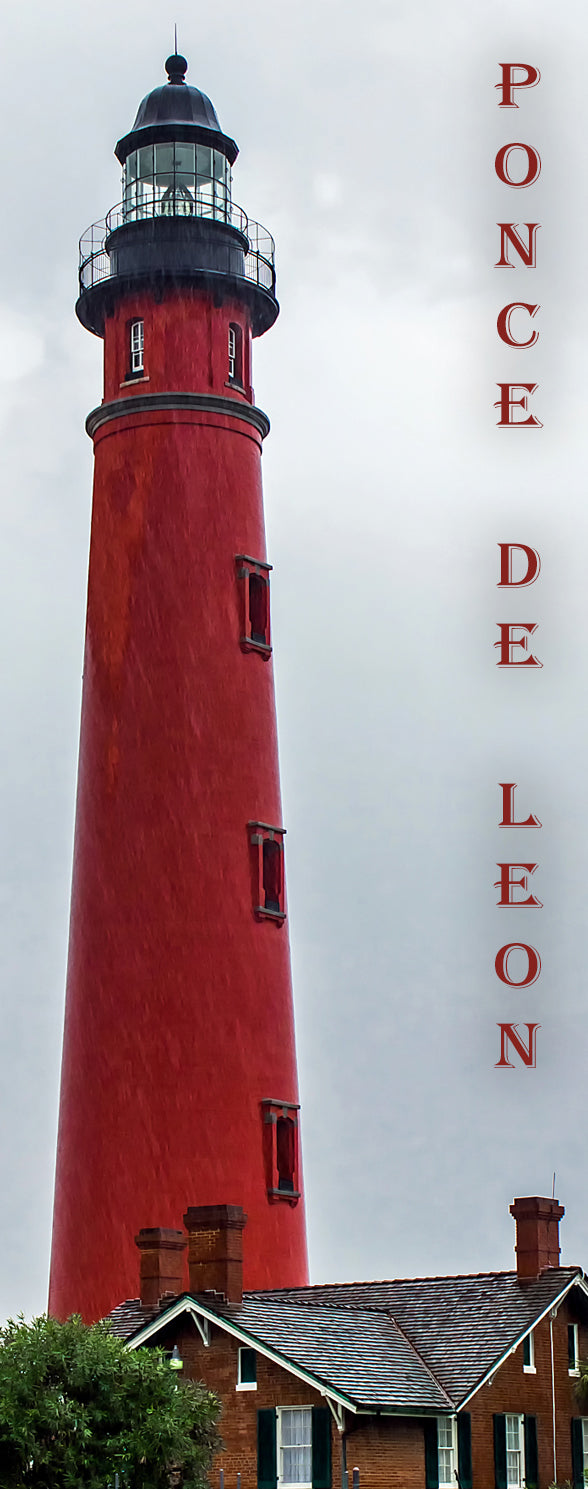 2"x5" handmade Ponce De Leon Florida lighthouse color fridge magnet