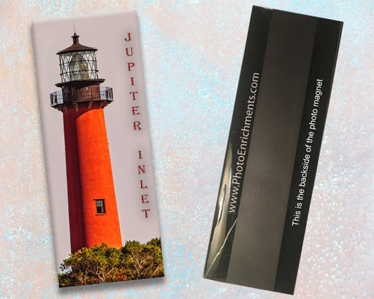 2"x5" handmade color fridge magnet of Jupiter Inlet Florida lighthouse