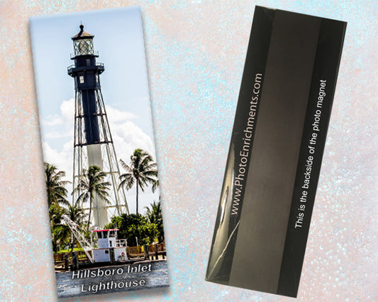 2"x5" handmade color lighthouse fridge magnet Hillsboro Inlet Florida lighthouse