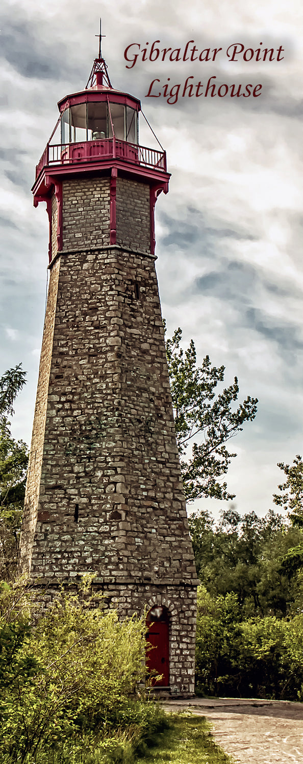 2"x5" handmade color lighthouse fridge magnet of Gibraltar Point Lighthouse in Toronto Canada