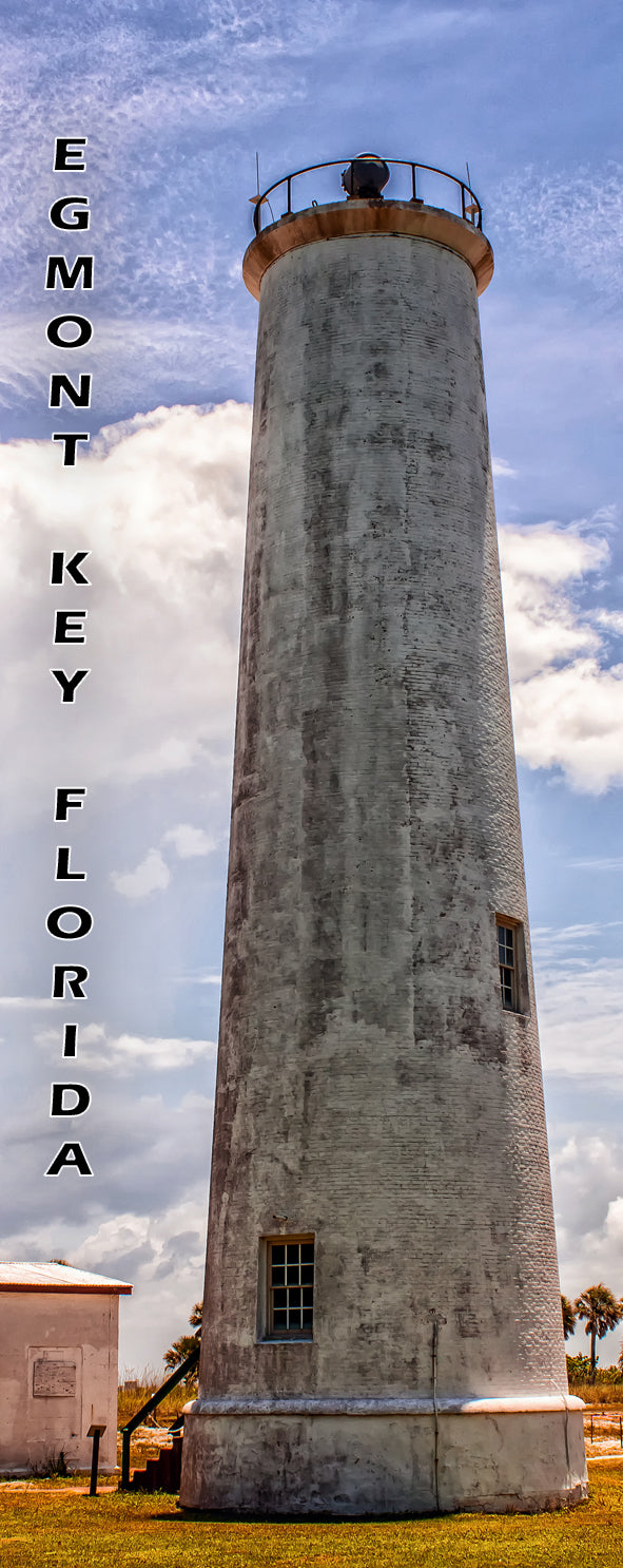 2"x5" handmade color lighthouse fridge magnet by photoenrichments.com of Egmont Key Florida lighthouse