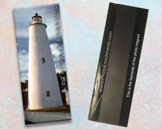 2"x5" handmade lighthouse fridge magnet of Ocracoke Island North Carolina Lighthouse