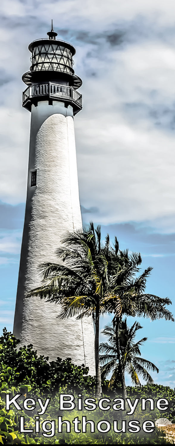 2"x5" handmade color lighthouse magnet of Key Biscayne Florida Lighthouse