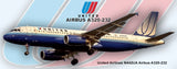 United Airlines 2004 Colors Airbus A320-232 Fridge Magnet (PMT1571)