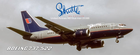 Shuttle by United Airlines Boeing 737-522 Grey top Fridge Magnet (PMT1621)