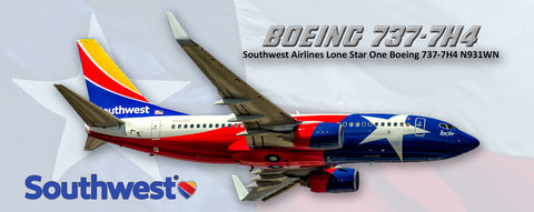 Southwest Airlines Boeing 737-7H4 Lone Star Colors Fridge Magnet (PMT1625)