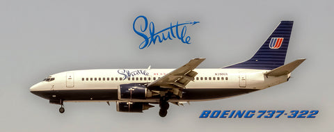 Shuttle by United Airlines Boeing 737-322 Fridge Magnet (PMT1667)