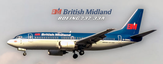 British Midland Airlines 90s Boeing 737 Fridge Magnet (PMT1669)