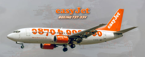 EasyJet Airlines Boeing 737-33V Fridge Magnet (PMT1671)
